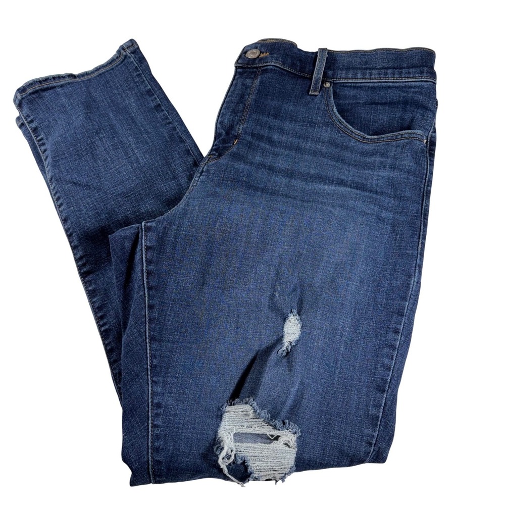 Levi Strauss 311 Shaping Skinny Jeans Women's Size 18W Dark Wash‎ Distressed